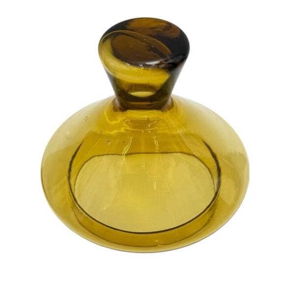 Vintage Amber Glass Apothecary Jar Candy Dish With Lid READ - Picture 5 of 10